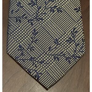 Wrk Work Rest Karma Gold Blue Houndstooth Silk Men’s Neck Tie Made In China